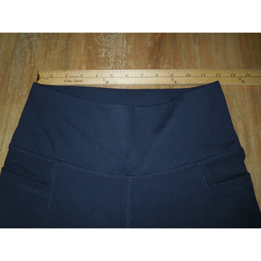 Jockey Sport Womens Navy Blue Flare Leg Yoga Pants Pockets JL4226 Size S - Picture 3 of 6